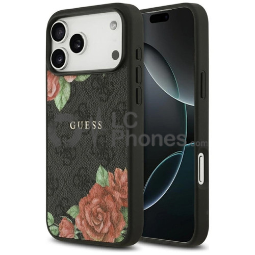 iPhone 17 Pro - Guess 4G Flowers Print MagSafe Case Black