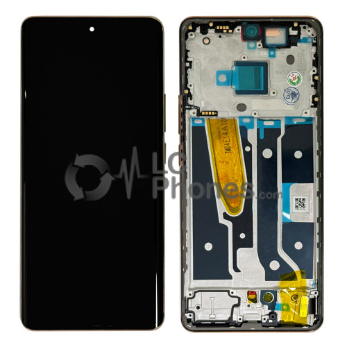 Realme 11 Pro+ RMX3740, RMX3741 - Full Front LCD Digitizer with Frame Sunrise Beige < Service Pack >