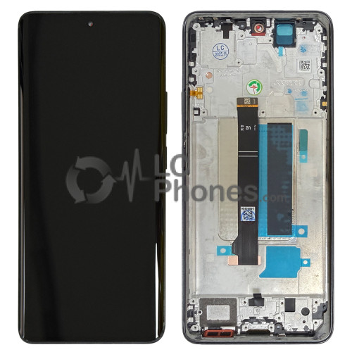Xiaomi Redmi Note 13 Pro+ 23090RA98C, 23090RA98G, 23090RA98I - Full Front OLED Digitizer with Frame Midnight Black