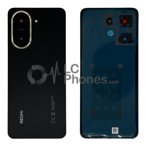Xiaomi Redmi A5 4G 25028PC03G, 25028RN03A, 25028RN03I, 25028RN03Y - Battery Cover with Adhesive & Camera Lens Midnight Black