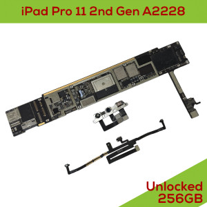 iPad Pro 11 2nd Gen (2020) A2228 Wi-Fi - Fully Functional Logic Board with Face ID 256GB UNLOCKED 631-05036