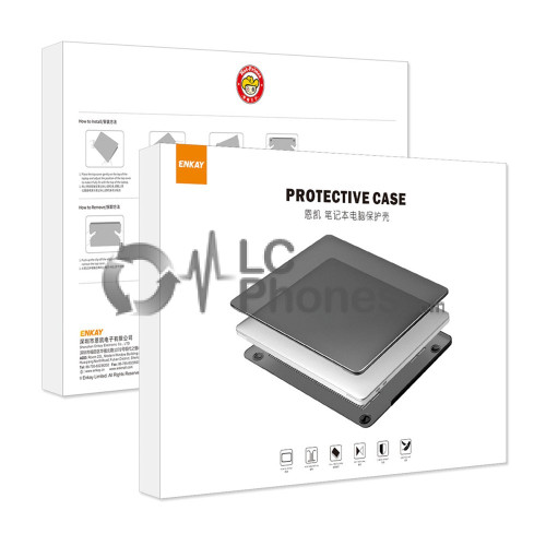 MacBook Air 13 inch with M2 A2681 - Anti-Scratch Hard PC Laptop Cover Black with Keyboard Silicon Pad & Tempered Glass