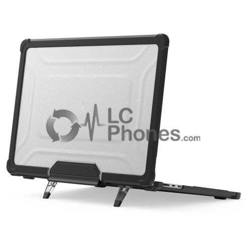 MacBook Air 15 inch with M2 Chip A2941 - Anti-Scratch Hard PC Laptop Cover Black with Keyboard Silicon Pad & Tempered Glass