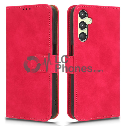 Samsung Galaxy A24 A245 - Anti-Dust Touch Leather Stand Wallet Case Rose