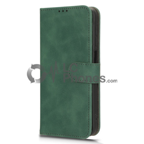 Samsung Galaxy A24 A245 - Anti-Dust Touch Leather Stand Wallet Case Green