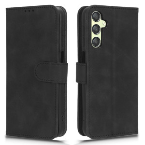 Samsung Galaxy A24 A245 - Anti-Dust Touch Leather Stand Wallet Case Black