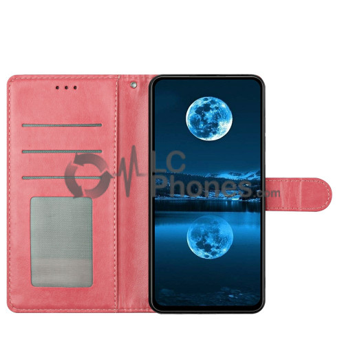 Samsung Galaxy A05s A057 - Magnet Strap Case Case Pouch Wallet with Mini Lanyard Pendant Pink