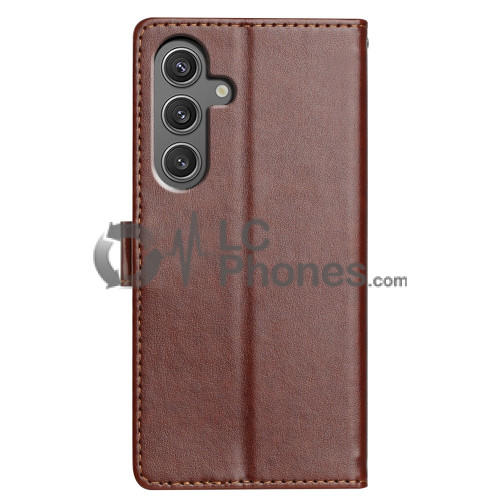Samsung Galaxy A05s A057 - Magnet Strap Case Case Pouch Wallet with Mini Lanyard Pendant Brown