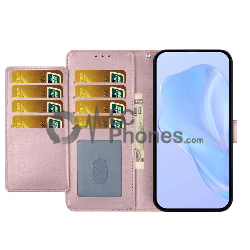 Samsung Galaxy A05 A055 - Magnet Strap Case Case Pouch Wallet with Mini Lanyard Pendant Pink