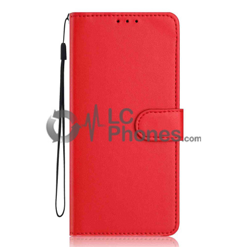 Samsung Galaxy A05 A055 - Magnet Strap Case Case Pouch Wallet with Mini Lanyard Pendant Red