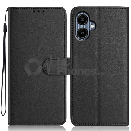 Samsung Galaxy A05 A055 - Magnet Strap Case Case Pouch Wallet with Mini Lanyard Pendant Black