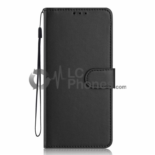 Samsung Galaxy A05 A055 - Magnet Strap Case Case Pouch Wallet with Mini Lanyard Pendant Black