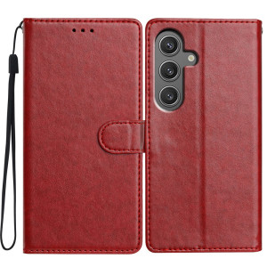 Samsung Galaxy A25 5G A256 - Magnet Strap Case Case Pouch Wallet with Mini Lanyard Pendant Red