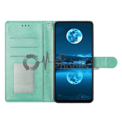 Samsung Galaxy A25 5G A256 - Magnet Strap Case Case Pouch Wallet with Mini Lanyard Pendant Mint Green