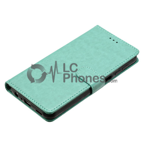 Samsung Galaxy A25 5G A256 - Magnet Strap Case Case Pouch Wallet with Mini Lanyard Pendant Mint Green