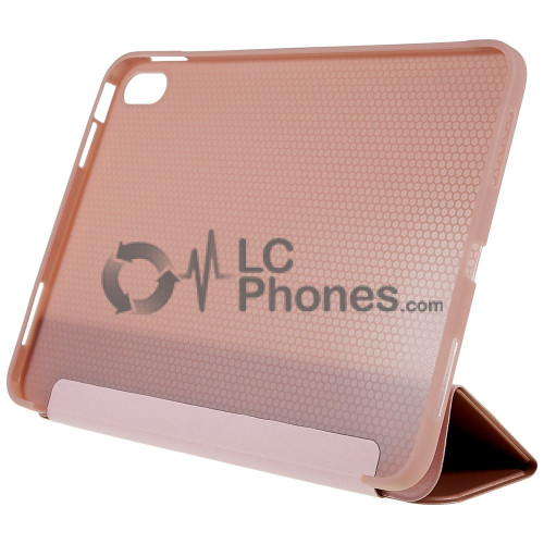 iPad 10th Gen (2022) 10.9 inch A2757 A2777 A2696 - Tri-folding Smart Leather Flip + PC Back Case Rose Gold