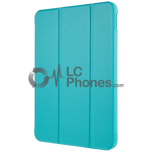 iPad 10th Gen (2022) 10.9 inch A2757 A2777 A2696 - Tri-folding Smart Leather Flip + PC Back Case Cyan