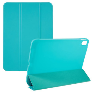 iPad 10th Gen (2022) 10.9 inch A2757 A2777 A2696 - Tri-folding Smart Leather Flip + PC Back Case Cyan