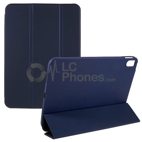 iPad 10th Gen (2022) 10.9 inch A2757 A2777 A2696 - Tri-folding Smart Leather Flip + PC Back Case Dark Blue