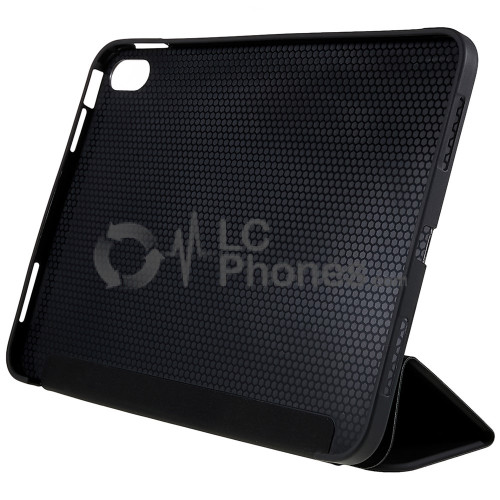 iPad 10th Gen (2022) 10.9 inch A2757 A2777 A2696 - Tri-folding Smart Leather Flip + PC Back Case Black