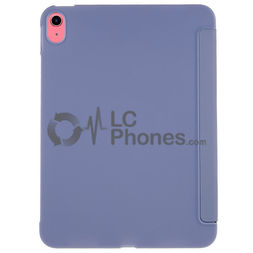iPad 10th Gen (2022) 10.9 inch A2757 A2777 A2696 - Tri-folding Smart Leather Flip + PC Back Case Purple