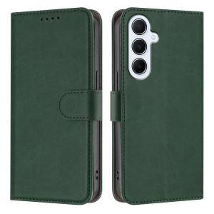 Samsung Galaxy A36 5G A366 - Calf Textured Leather Stand Wallet Case Green