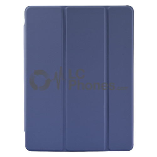 iPad Pro 12.9 4th Gen (2020) A2229 A2069 A2232 A2233 - Acrylic Back PU Leather Flip Cover Case with Pencil Slot Violet