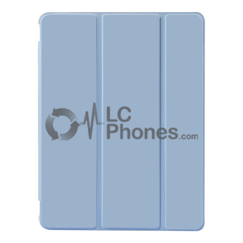 iPad Pro 12.9 4th Gen (2020) A2229 A2069 A2232 A2233 - Acrylic Back PU Leather Flip Cover Case with Pencil Slot Blue