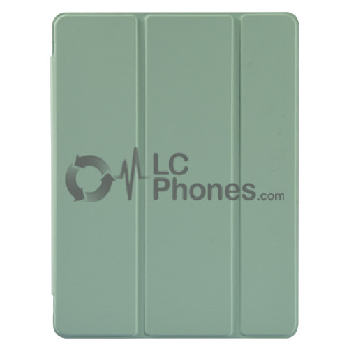 iPad Pro 12.9 4th Gen (2020) A2229 A2069 A2232 A2233 - Acrylic Back PU Leather Flip Cover Case with Pencil Slot Green