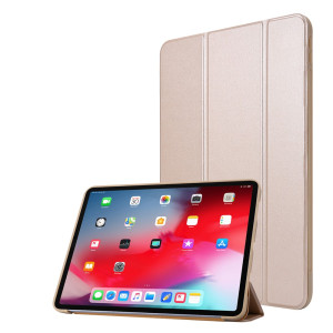 iPad Pro 11 (2018) A2013 A1934 A1980 - Silicon Stand PU Leather Flip Cover Case with Pencil Slot Gold