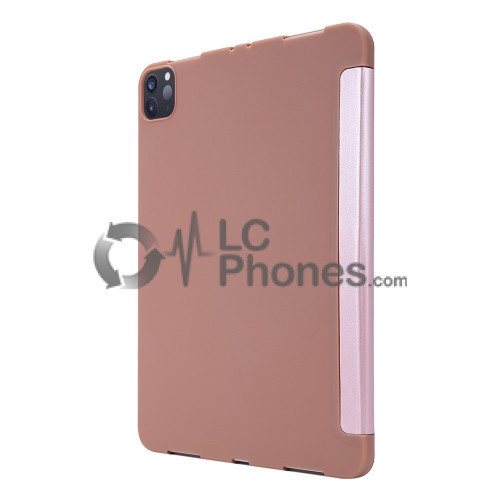 iPad Pro 11 (2018) A2013 A1934 A1980 - Silicon Stand PU Leather Flip Cover Case with Pencil Slot Pink