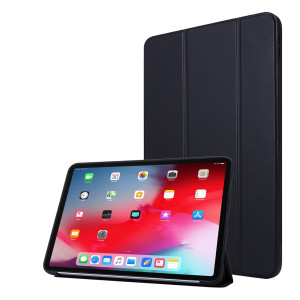iPad Pro 11 (2018) A2013 A1934 A1980 - Silicon Stand PU Leather Flip Cover Case with Pencil Slot Black