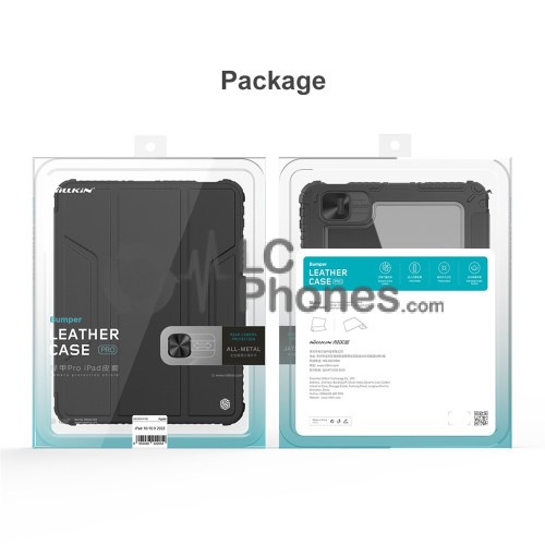 iPad 10th Gen 2022 10.9 Inch A2757 A2777 A2696 - Nillkin Bumper Leather Pro Armored Smart Cover Case with Camera Cover