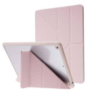 iPad 10.2 7th Gen (2019) A2197 A2198 A2200 - Origami Stand Smart Leather Flip + PC Back Case Rose