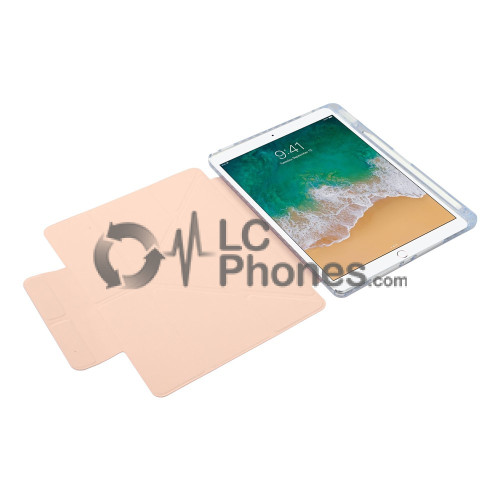 iPad 10.2 7th Gen (2019) A2197 A2198 A2200 - Y-Fold Stand Acrylic Back PU Leather Flip with Pencil Holder Rose