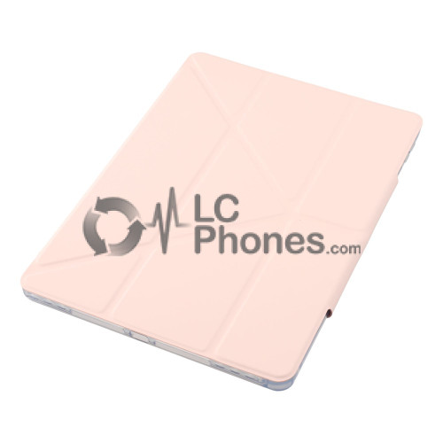 iPad 10.2 7th Gen (2019) A2197 A2198 A2200 - Y-Fold Stand Acrylic Back PU Leather Flip with Pencil Holder Rose