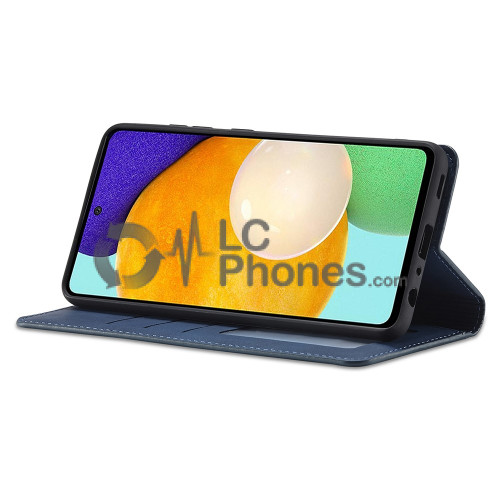 Samsung Galaxy A23 A235 - Silky Touch Leather Stand Wallet Case Blue