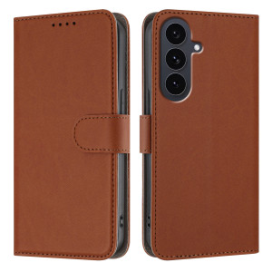 Samsung Galaxy S25 FE 5G S731 - Magnet Strap Case Case Pouch Wallet Brown