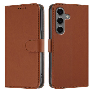 Samsung Galaxy S24+ 5G S926 - Magnet Strap Case Case Pouch Wallet Brown
