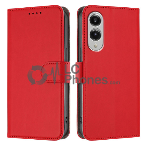 Samsung Galaxy S25 Edge 5G S937 - Magnet Strap Case Case Pouch Wallet Red