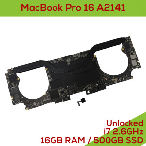 Macbook Pro 16 inch A2141 with Touch Bar EMC 3347 - Fully Functional Logic Board Intel Core i7 2.6GHz AMD Radeon Pro 5300M 4GB / 16GB RAM / 500GB SSD with Touch ID UNLOCKED 820-01700-05