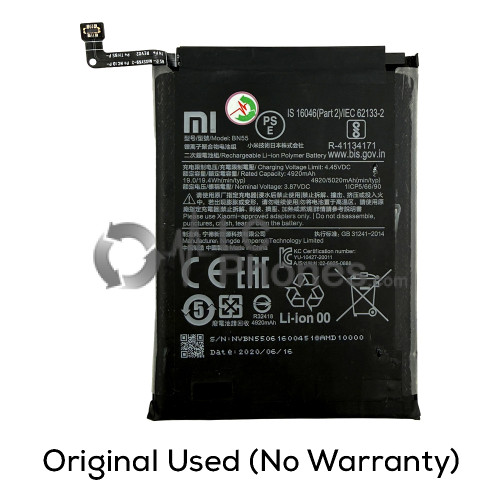 Xiaomi Redmi Note 9S / Redmi Note 11S - (Original Used) Battery BN55 5020mAh 19.4Wh (No Warranty)