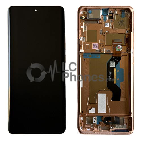 Motorola Edge 50 Ultra - Full Front LCD Digitizer with Frame Peach Fuzz < Service Pack >