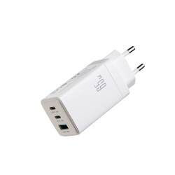 Joyroom - JR-TG10 65W GaN 2x Type-C + USB-A Wall Charger with 100W Type-C-Type-C 1.2m Cable White