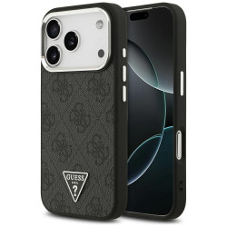 iPhone 17 Pro - Guess 4G Triangle Metal Logo Hardcase Black