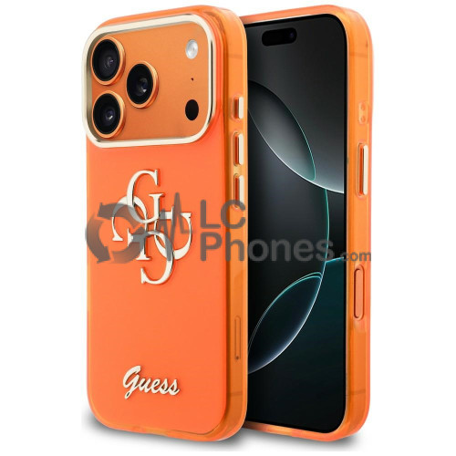 iPhone 17 Pro - Guess IML 4G Script Metal Case Orange