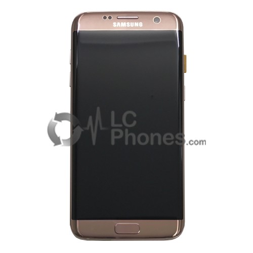 Samsung Galaxy S7 Edge G935F - Full Front LCD Digitizer Pink with Frame < Service Pack >