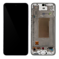 Samsung Galaxy A37 5G A376 - Full Front LCD Digitizer with Frame White 