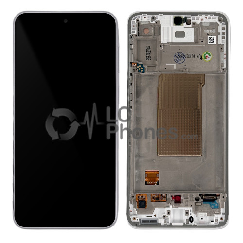 Samsung Galaxy A37 5G A376 - Full Front LCD Digitizer with Frame White < Service Pack >