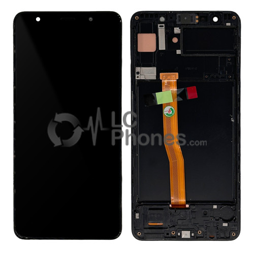 Samsung Galaxy A7 2018 A750 - Full Front LCD Digitizer with Frame Black (Original Remaded)